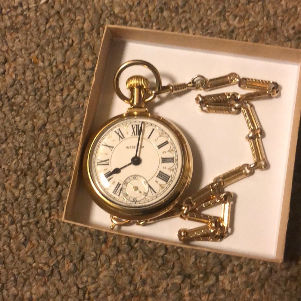 Westclox pocket watch with chain!
